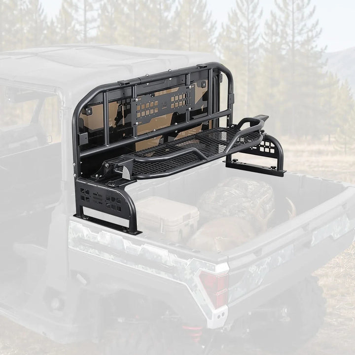 2-in-1 Folding UTV Rear Rack and Cargo Basket for Can-Am Defender, CFMOTO UFORCE and Polaris Ranger XP 1000