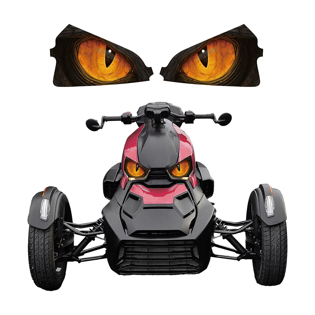 Headlight Eye Graphics Decal Fit for Can-Am Ryker 2019-2023（Amber） - Kemimoto