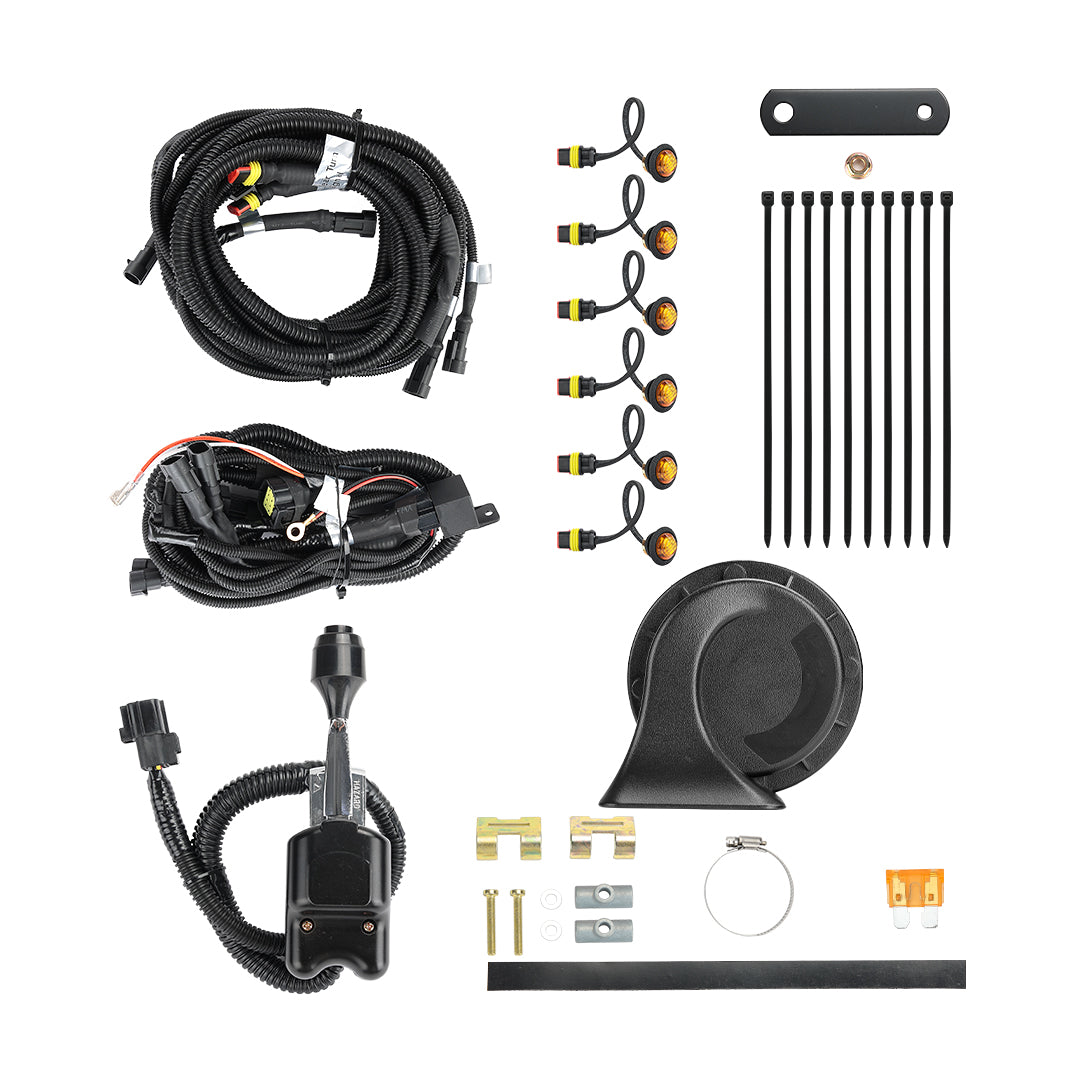 Turn Signal Kit With Column Turn Switch & 105D Horn Compatible With Polaris, Can-Am, Pioneer, Talon - Kemimoto