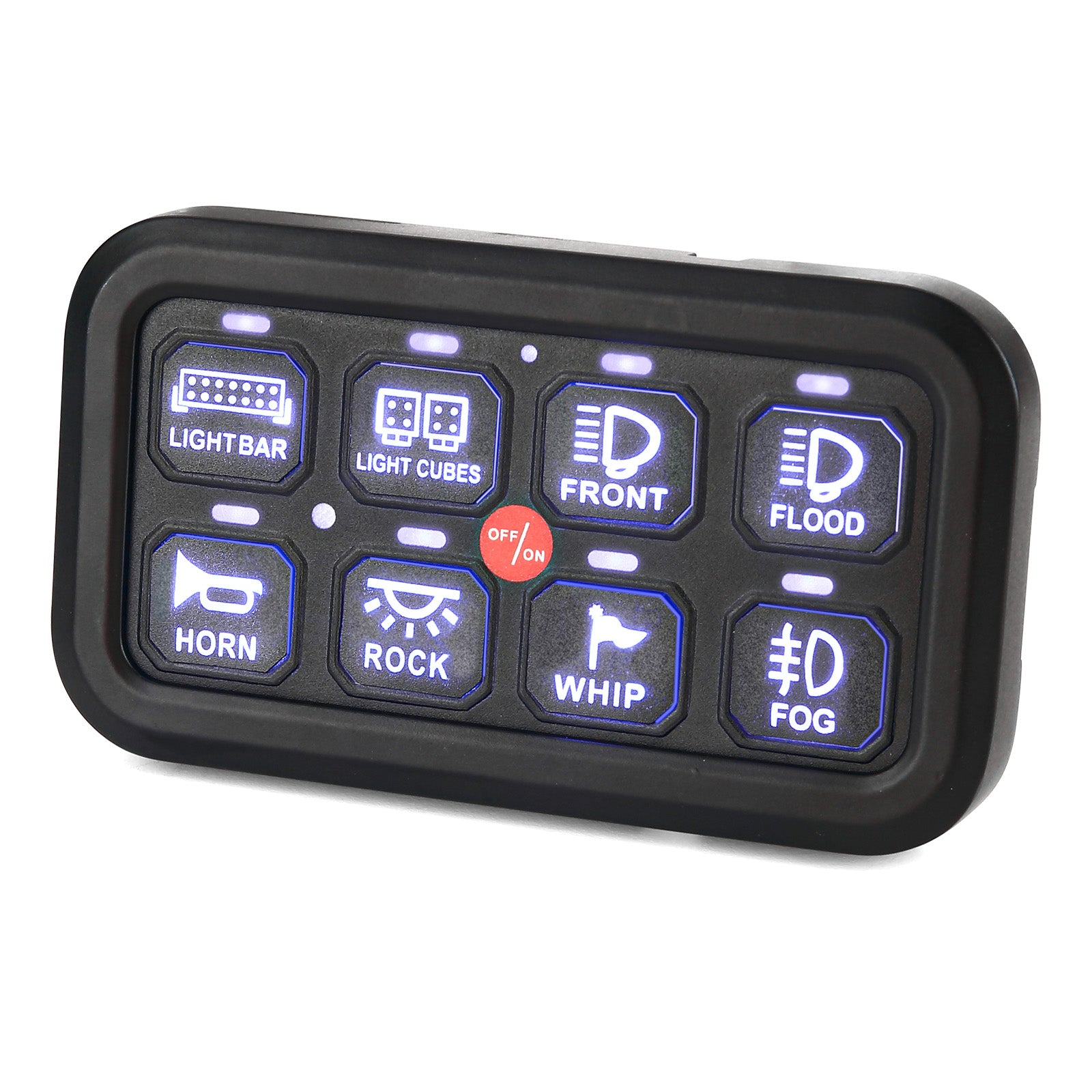 12-24V 8 Gang Switch Panel for Cars, UTVs, Trucks, Wrangler & RZR X3 - Kemimoto