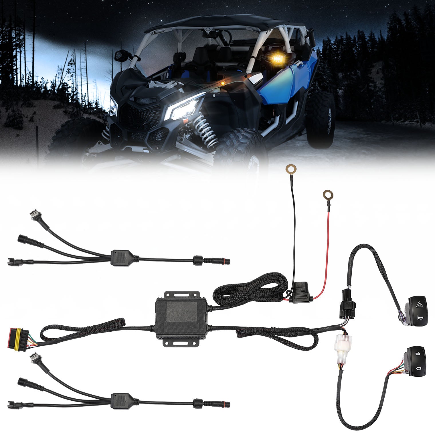 Turn Signal Harness: Synchronize KM Turn Signal Mirrors and Kits with One Switch - Kemimoto