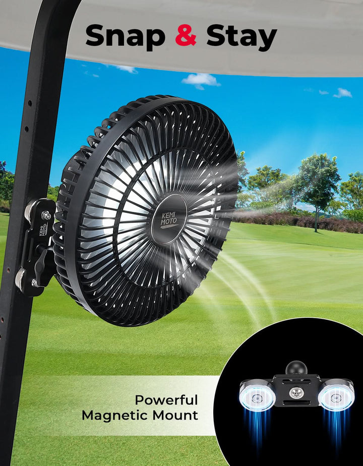 Magnetic Fan for Golf Cart, Forklift, Tractor, UTV - Kemimoto
