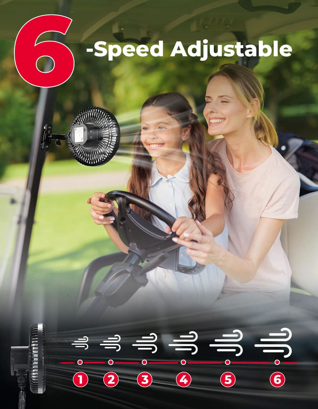 Magnetic Fan for Golf Cart, Forklift, Tractor, UTV - Kemimoto