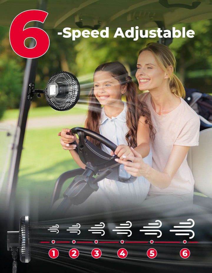 Magnetic Fan for Golf Cart, Forklift, Tractor, UTV - Kemimoto