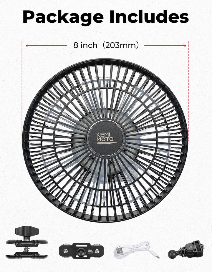 Magnetic Fan for Golf Cart, Forklift, Tractor, UTV - Kemimoto