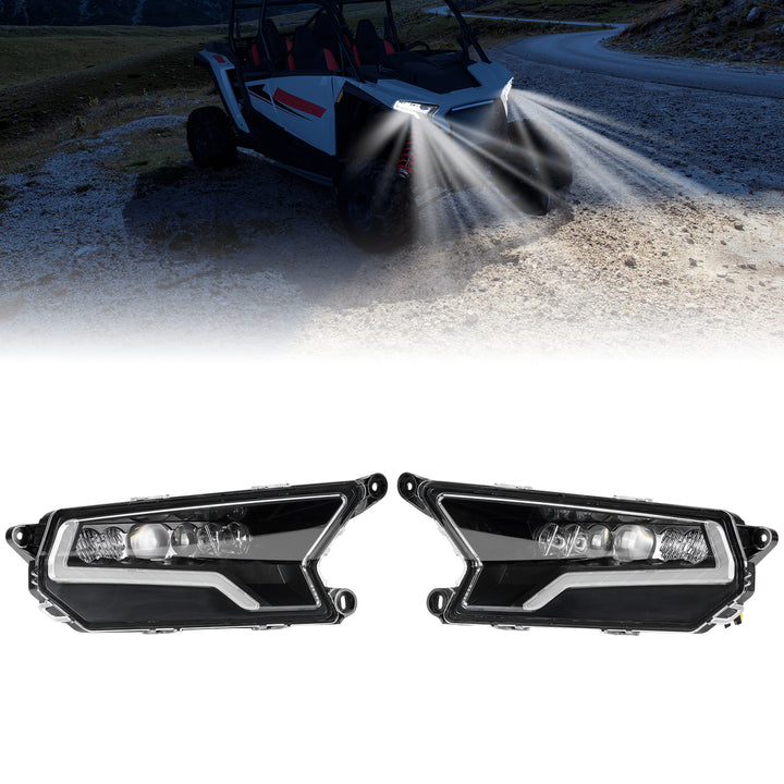 24W LED Headlight Waterproof Front Light for Polaris RZR XP 1000 / 4 1000 2024-2025 - Kemimoto