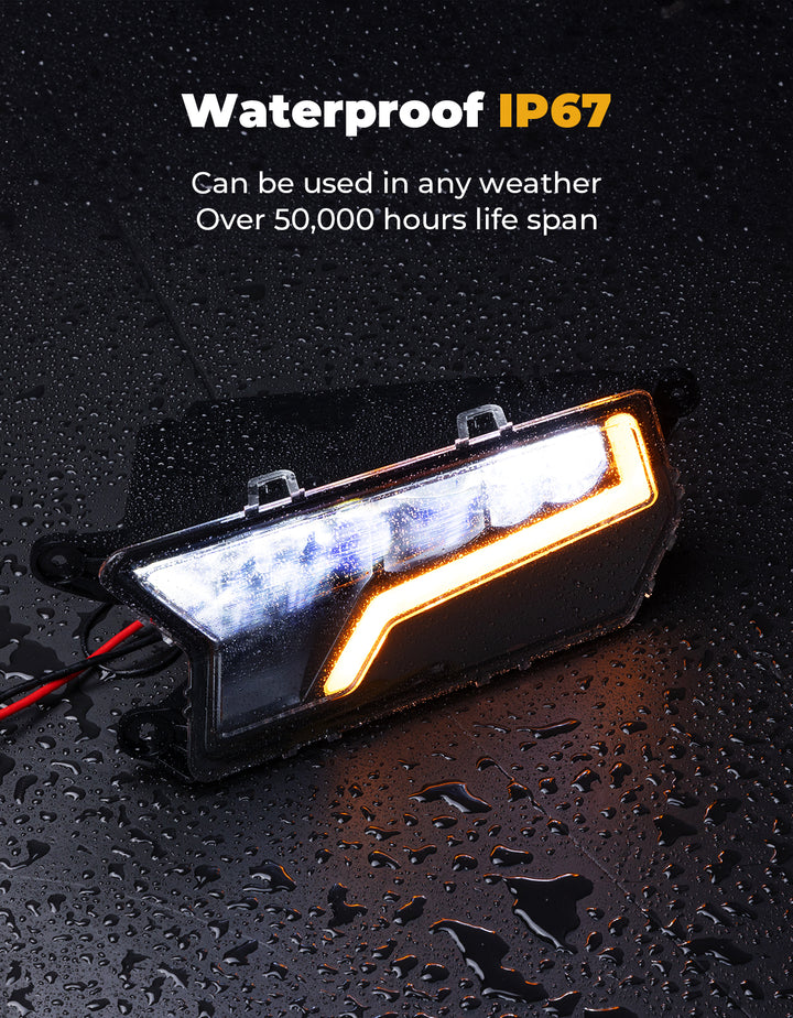 24W LED Headlight Waterproof Front Light for Polaris RZR XP 1000 / 4 1000 2024-2025 - Kemimoto