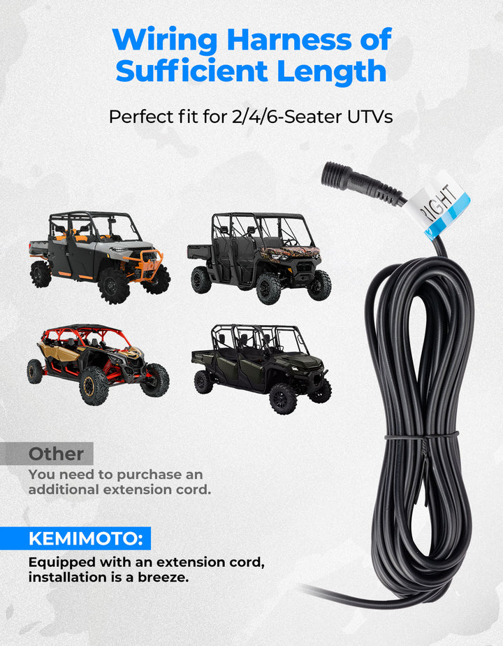 UTV Plug & Play Turn Signal Kit for Can-Am | Polaris | CFmoto | Honda - Kemimoto