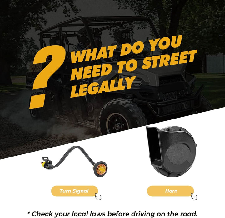 UTV Turn Signal Kit with Horn for Polaris, Can-Am, Kawasaki, Arctic Cat, CFMOTO - Kemimoto