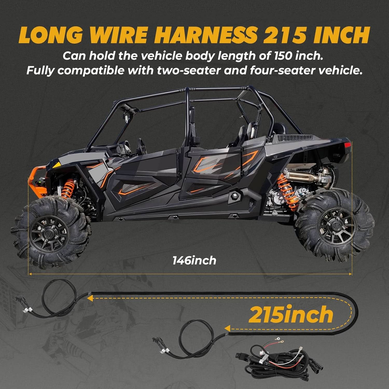 UTV Turn Signal Kit with Horn for Polaris, Can-Am, Kawasaki, Arctic Cat, CFMOTO - Kemimoto