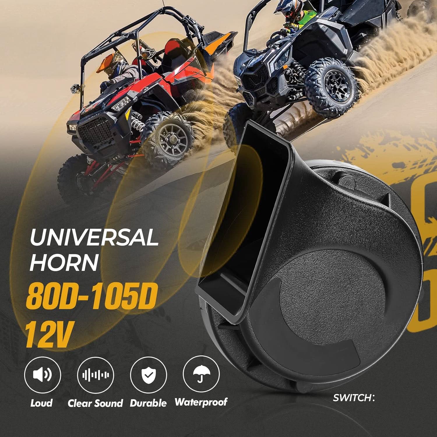 UTV Turn Signal Kit with Horn for Polaris, Can-Am, Kawasaki, Arctic Cat, CFMOTO - Kemimoto