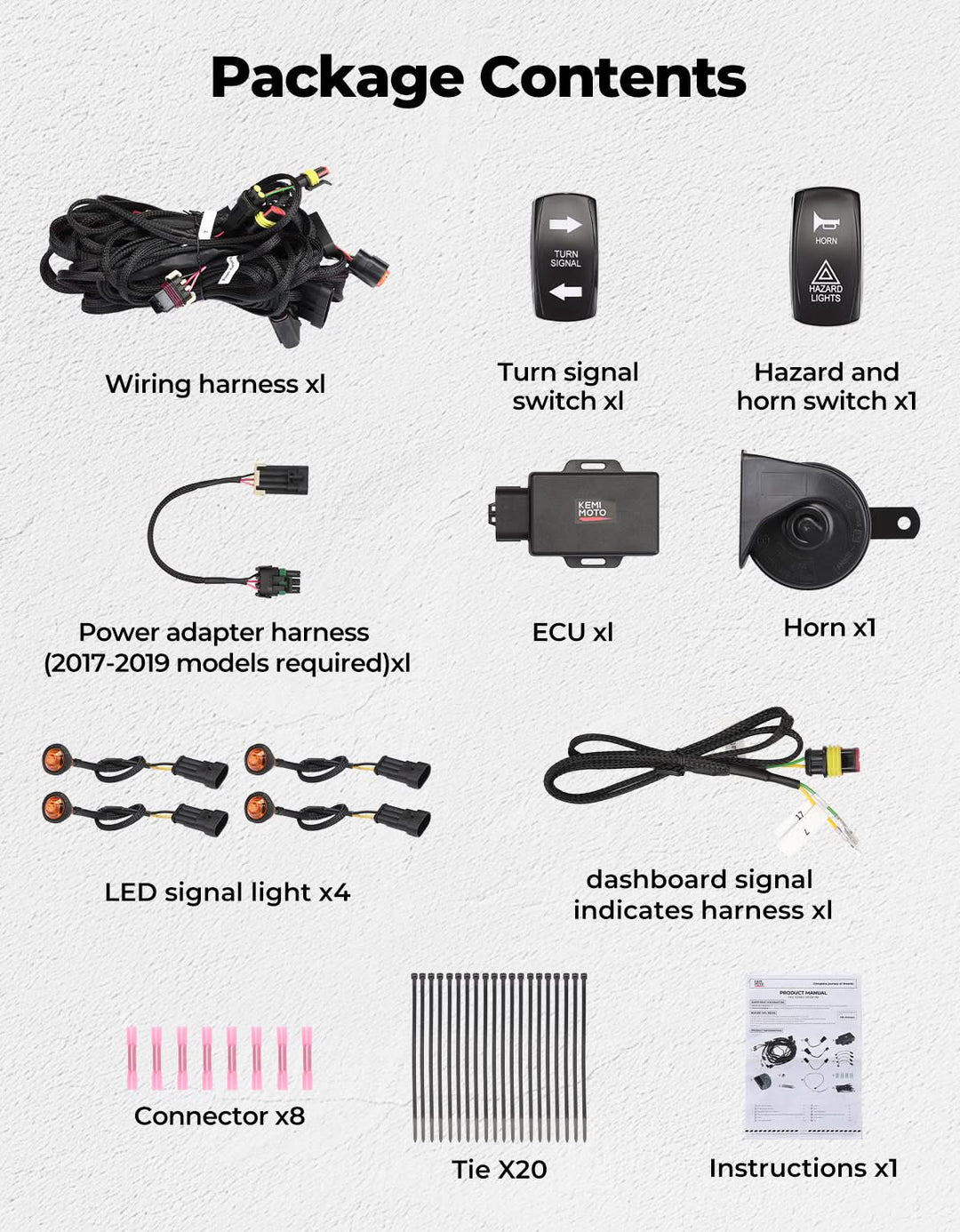 KEMIMOTO Turn Signal Kit For 2020+ Can-Am Defender - Kemimoto