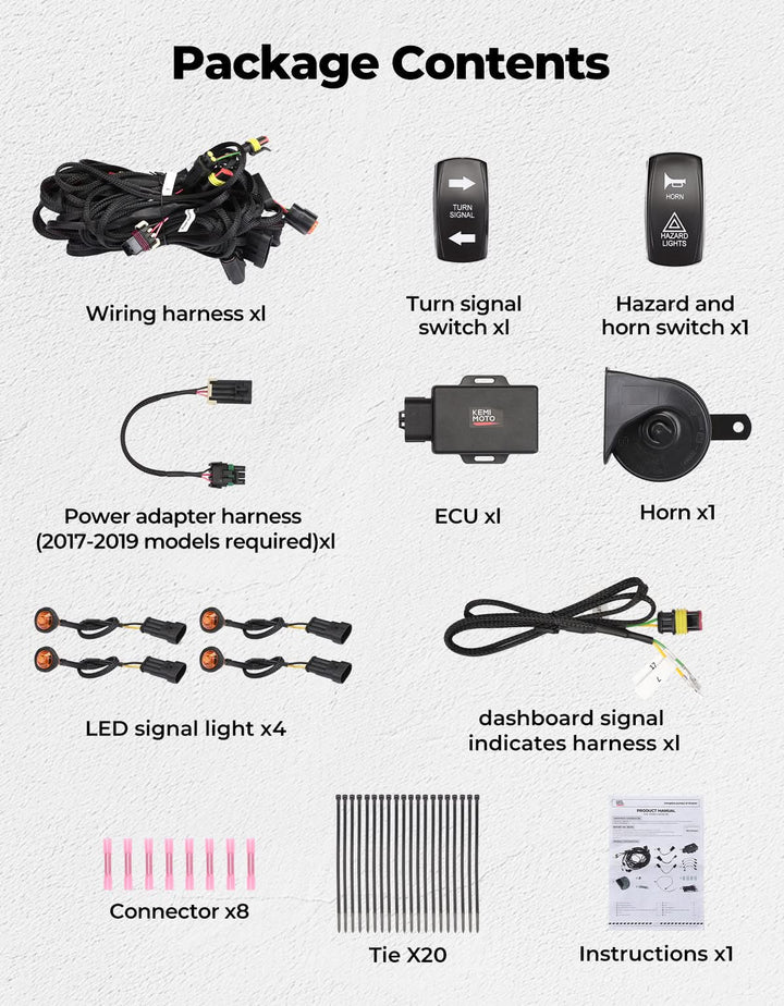 KEMIMOTO Turn Signal Kit For 2020+ Can-Am Defender - Kemimoto