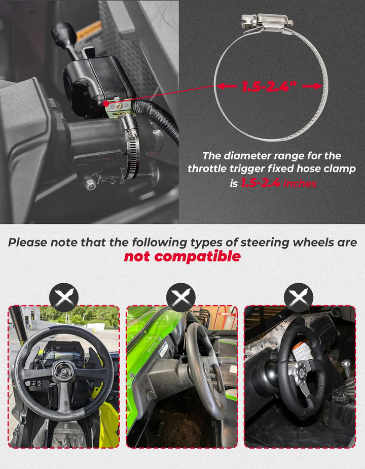 Universal Turn Signal Column Switch with 110D Horn, DC10-48V 10A for Polaris, Can-Am, Golf Cart, Teryx, CFMOTO - Kemimoto