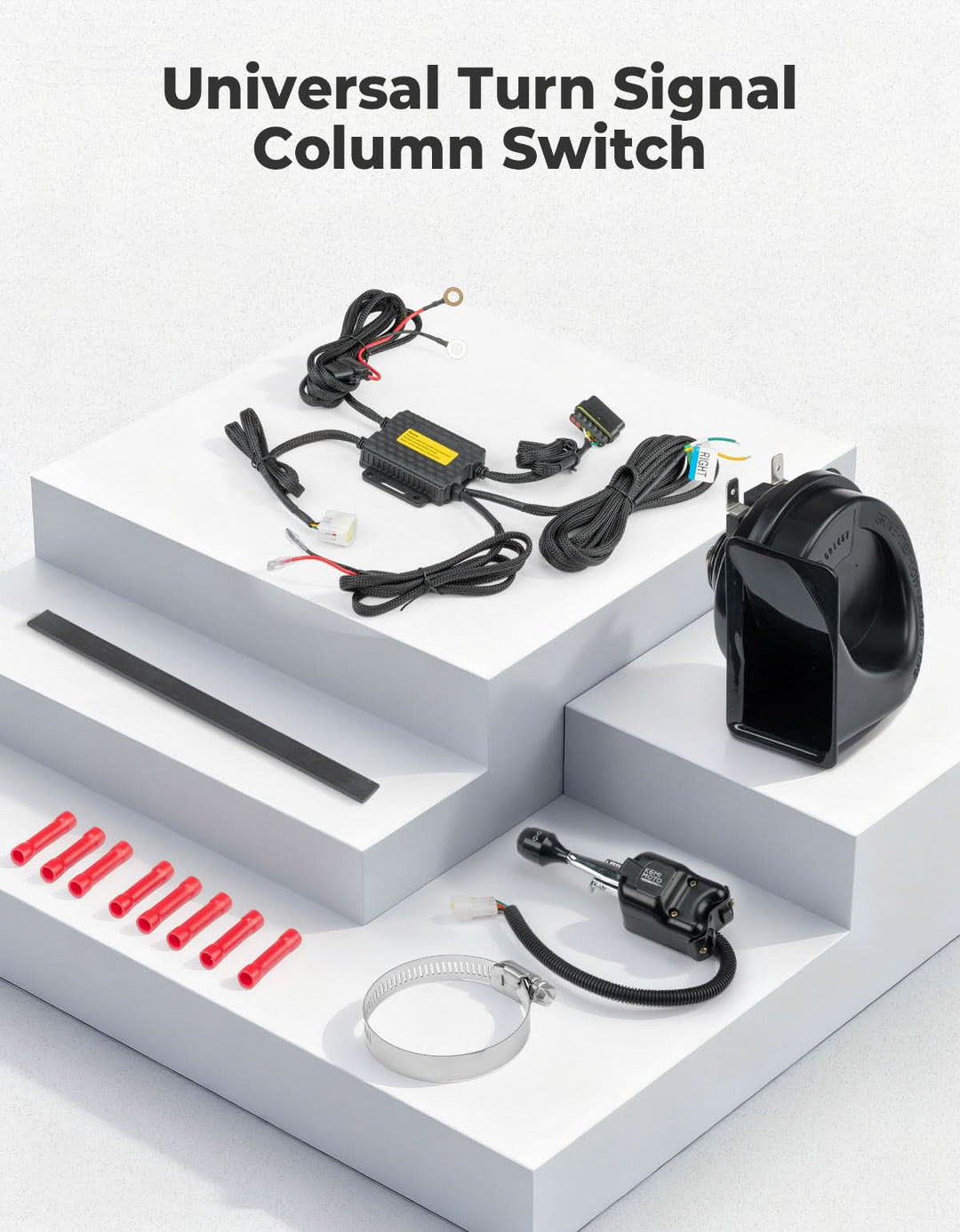 Universal Turn Signal Column Switch with 110D Horn, DC10-48V 10A for Polaris, Can-Am, Golf Cart, Teryx, CFMOTO - Kemimoto