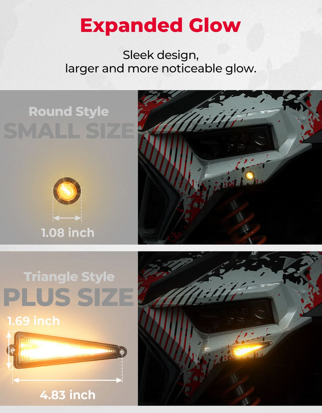 UTV Universal 3-in-1 Triangle Turn Signal Kit with Column Switch & 110dB Horn - Kemimoto