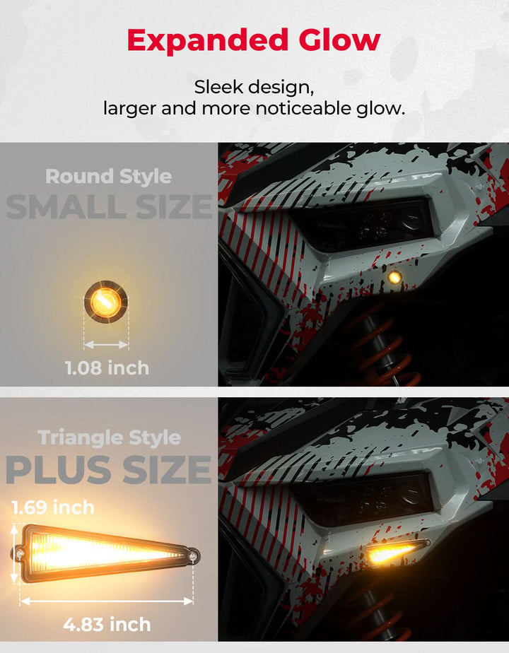 UTV Universal 3-in-1 Triangle Turn Signal Kit with Column Switch & 110dB Horn - Kemimoto