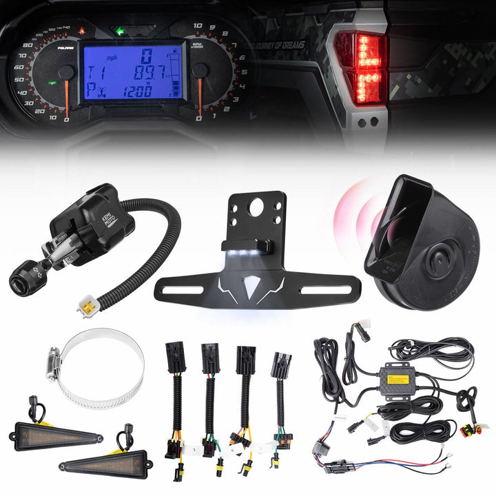 UTV/ATV Universal Turn Signal Kit with Dash Indicator & Sync Taillight - Kemimoto