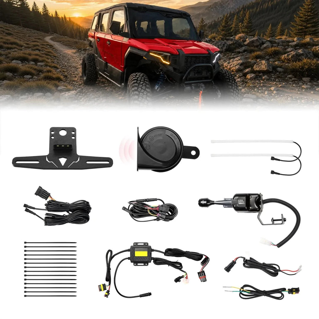 UTV Turn Signal Kit with Horn and License Plate Holder for Polaris Xpedition 2- and 4-Door 2024+
