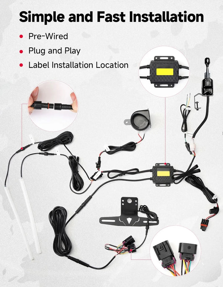 UTV Turn Signal Kit with Horn and License Plate Holder for Polaris Xpedition 2- and 4-Door 2024+