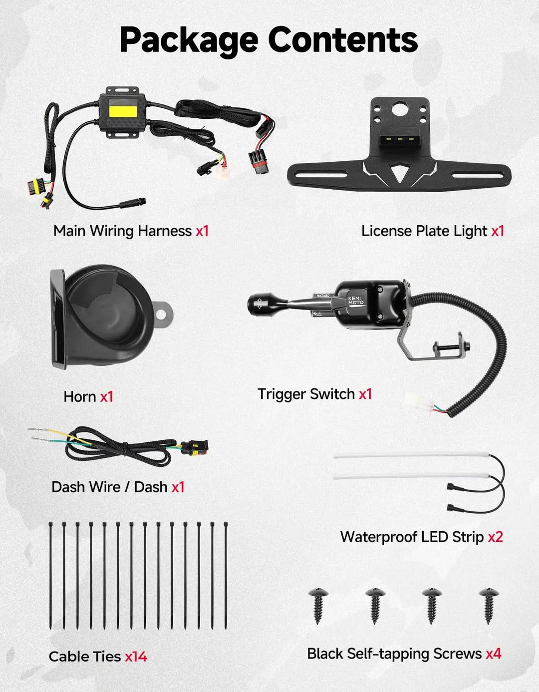 UTV Turn Signal Kit with Horn and License Plate Holder for Polaris Xpedition 2- and 4-Door 2024+