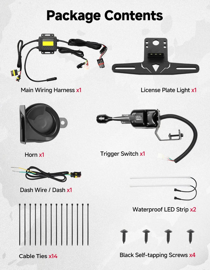 UTV Turn Signal Kit with Horn and License Plate Holder for Polaris Xpedition 2- and 4-Door 2024+