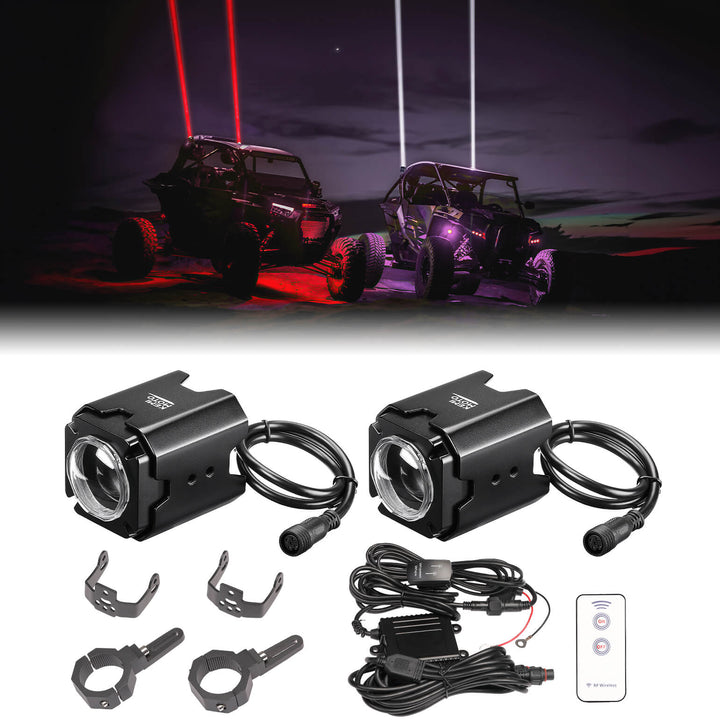 UTV Spot Beam Pod Lights w/ 1.5''-2'' Tube Clamp Kit for Can-Am Polaris CFMOTO - Kemimoto