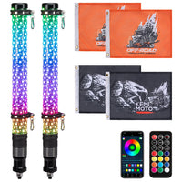 2PC 1FT Fat Whip Lights w/Turn Signal Function for UTV ATV Boat