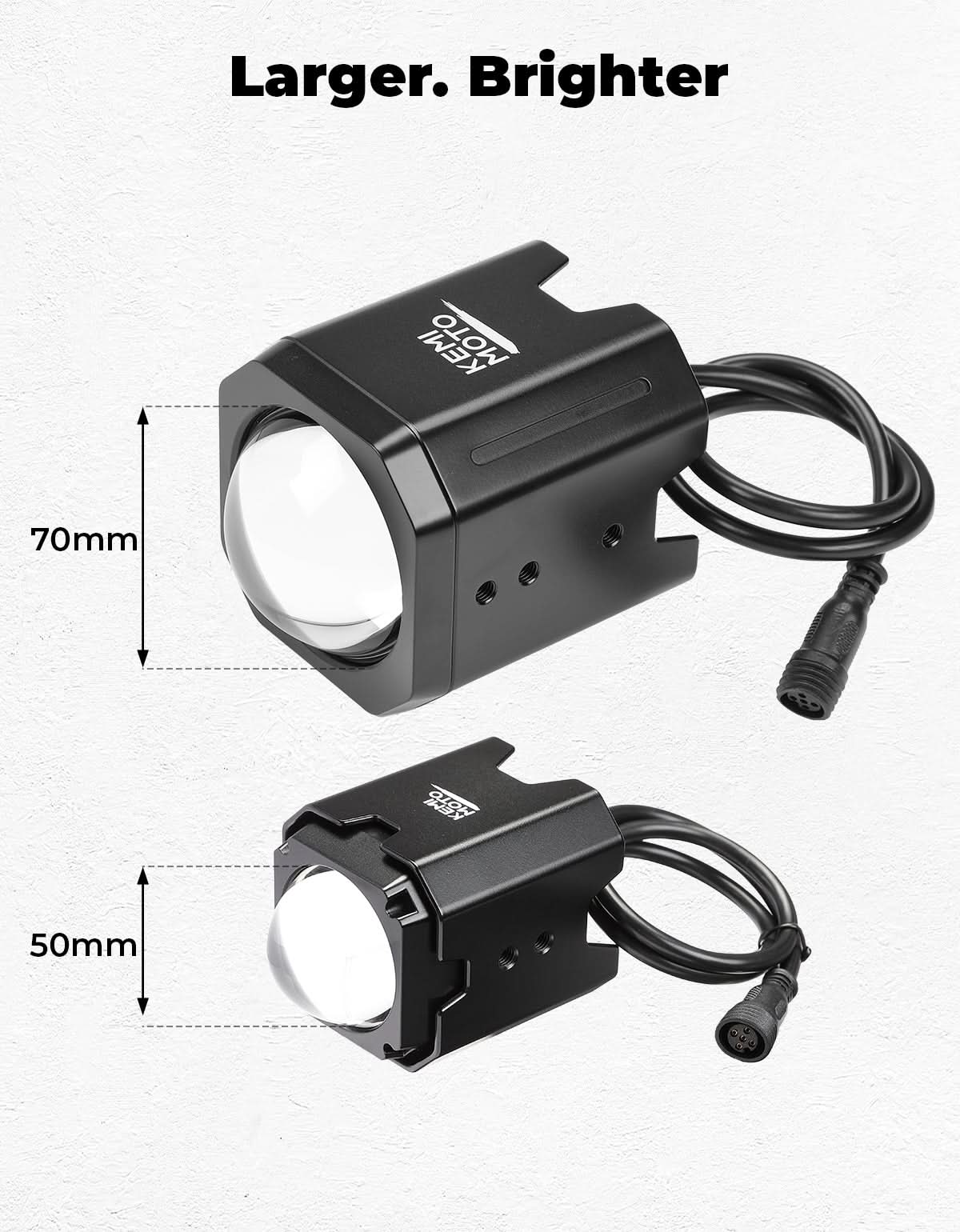 70mm Whipless LED Whip Lights w/ 1.5''-2'' Roll Bar Mounts for Can-Am Polaris CFMOTO - Kemimoto