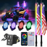 4FT LED Whip Lights & Rock Lights Combo Kit for UTV & ATV
