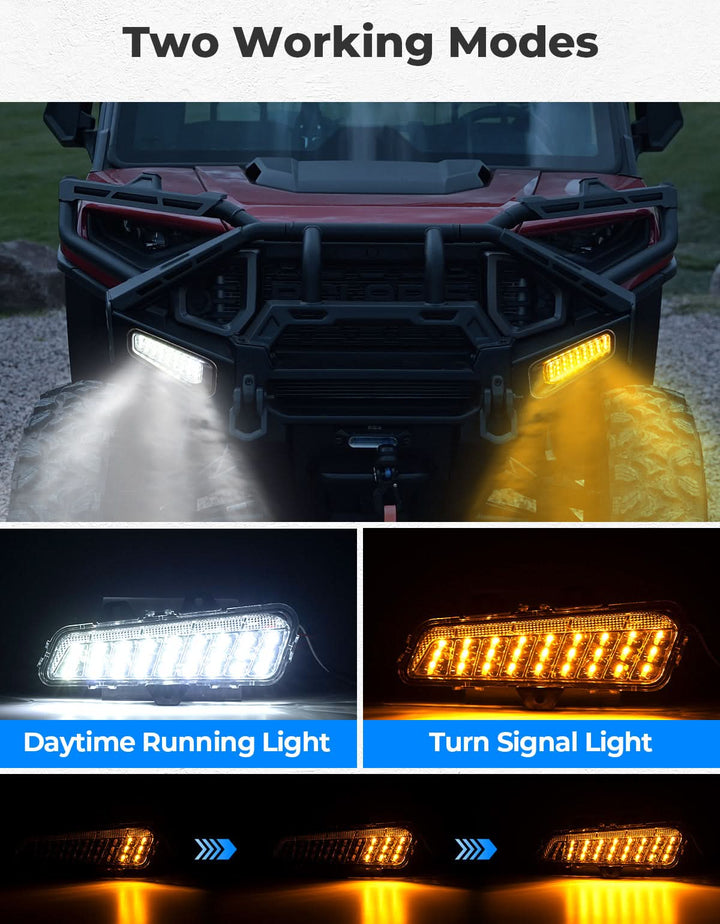LED Front Bumper Lights for Polaris Ranger XD 1500 / CREW 2024-2025 - Kemimoto