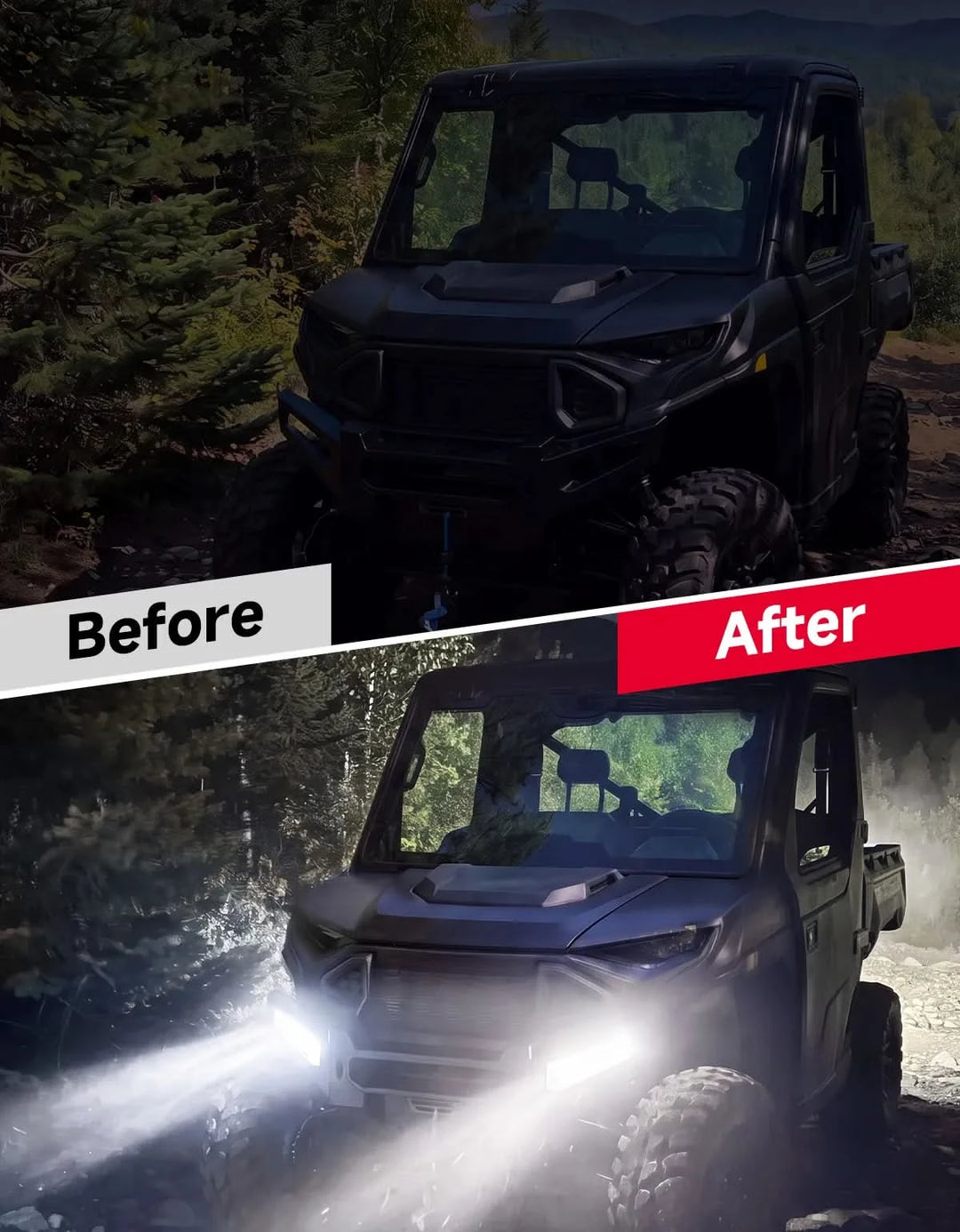 UTV Front Bumper Accent Lights for Polaris Ranger XD 1500 / Crew XD 1500 2024-2026, Plug & Play, 2-Piece Set