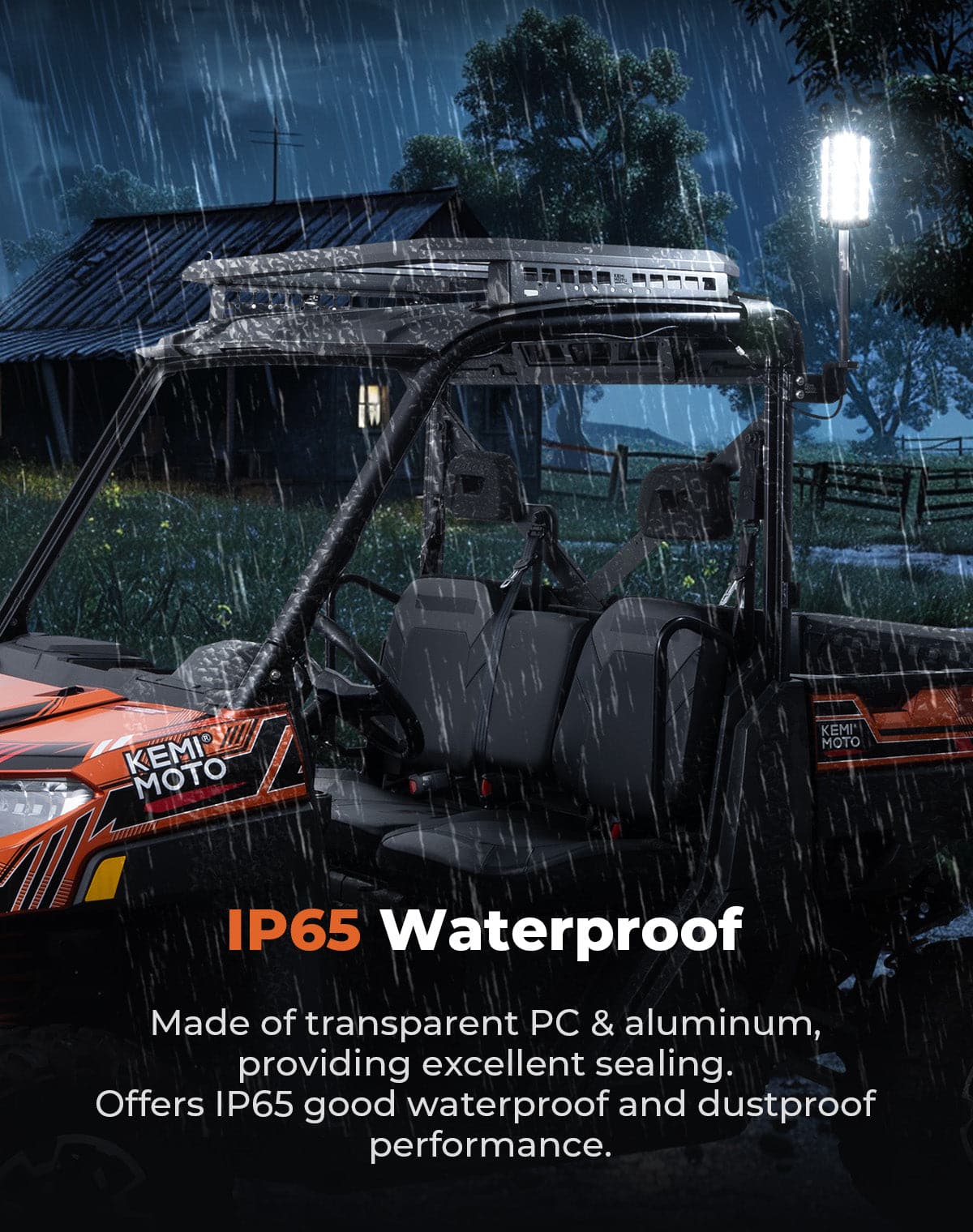 Upgraded Work Beacon Light for Polaris PRO XD/Ranger1000/XP 1000 2018-2025 - Kemimoto