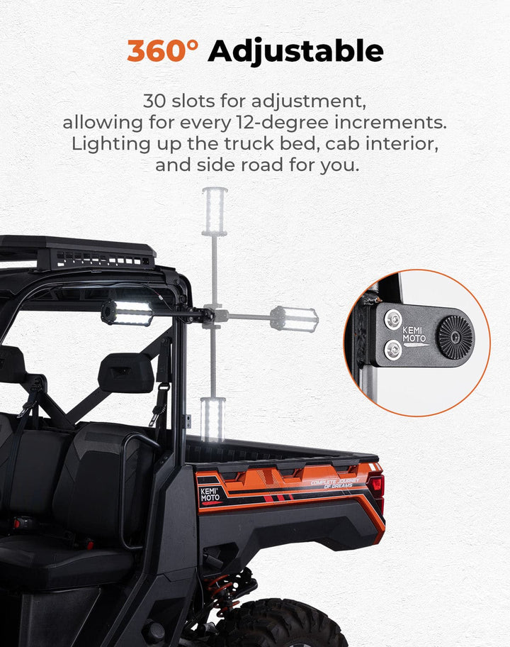 Upgraded Work Beacon Light for Polaris PRO XD/Ranger1000/XP 1000 2018-2025 - Kemimoto