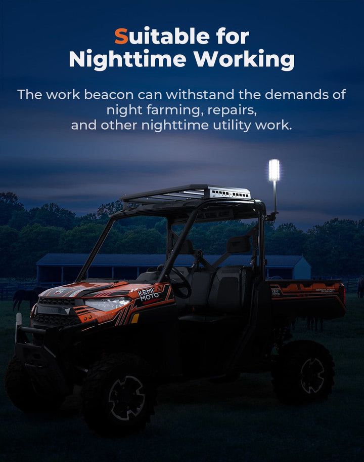 Upgraded Work Beacon Light for Polaris PRO XD/Ranger1000/XP 1000 2018-2025 - Kemimoto