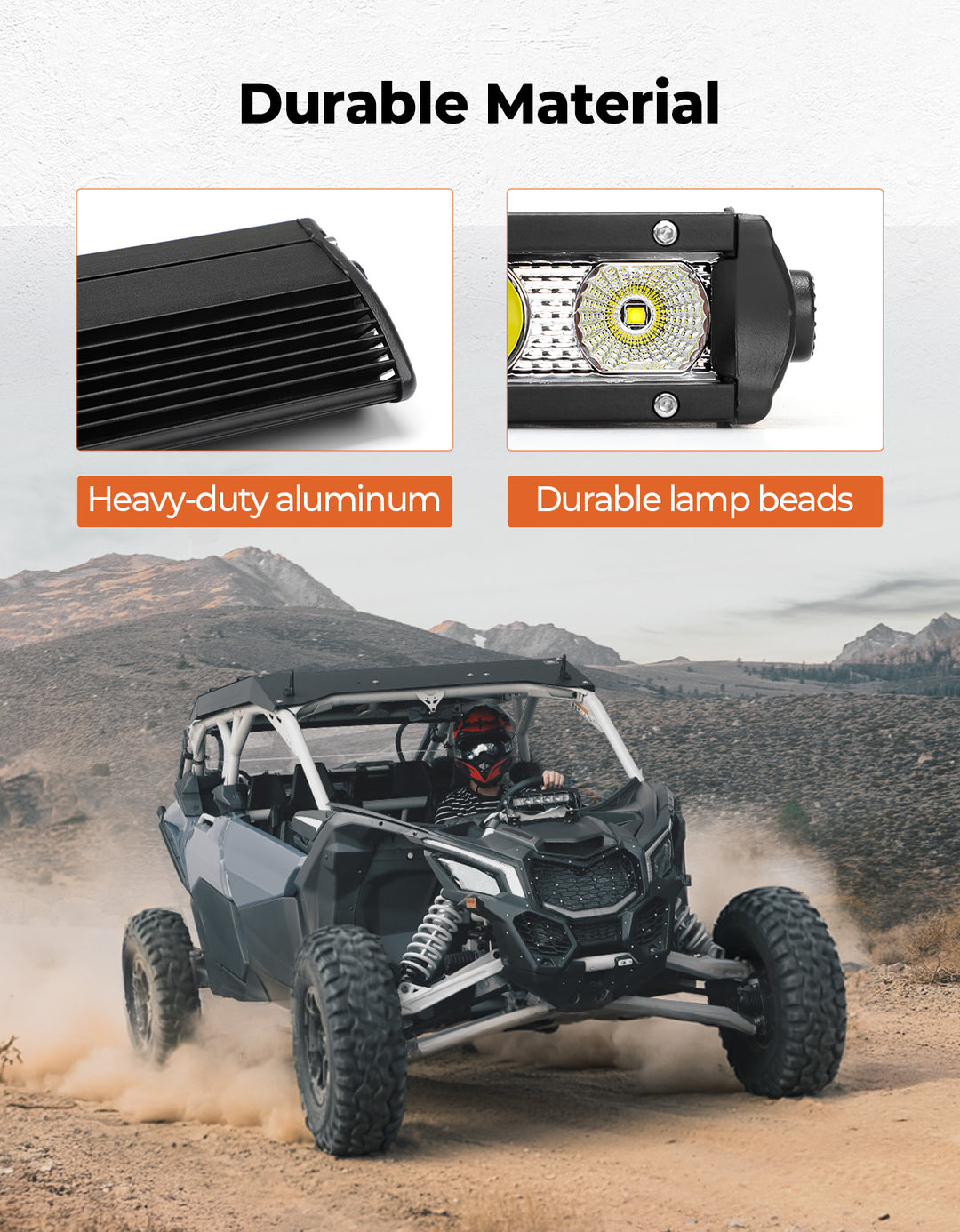 Shock Tower Light Bar with Mount Bracket for Can-Am Maverick X3&X3 MAX - Kemimoto