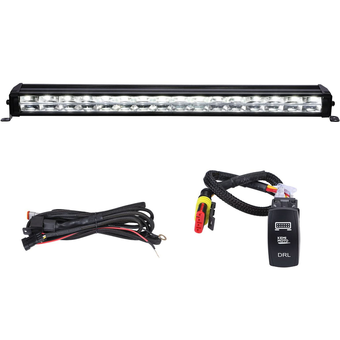 Universal 31" LED Light Bar with White DRL