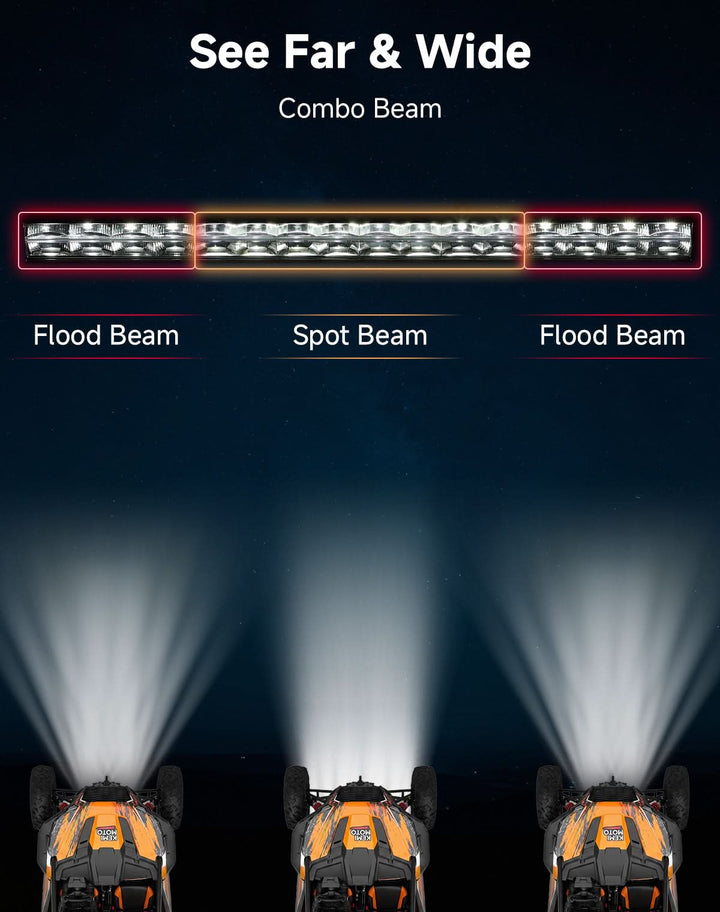 Universal 31" LED Light Bar with White DRL