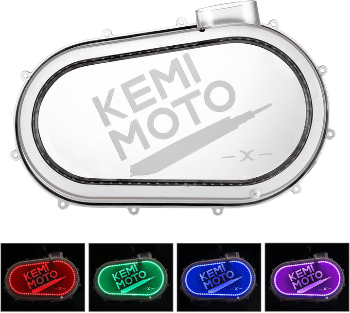 Outer Clutch Cover with RGB LED Strip Lights for Can-Am Maverick X3/MAX - Kemimoto
