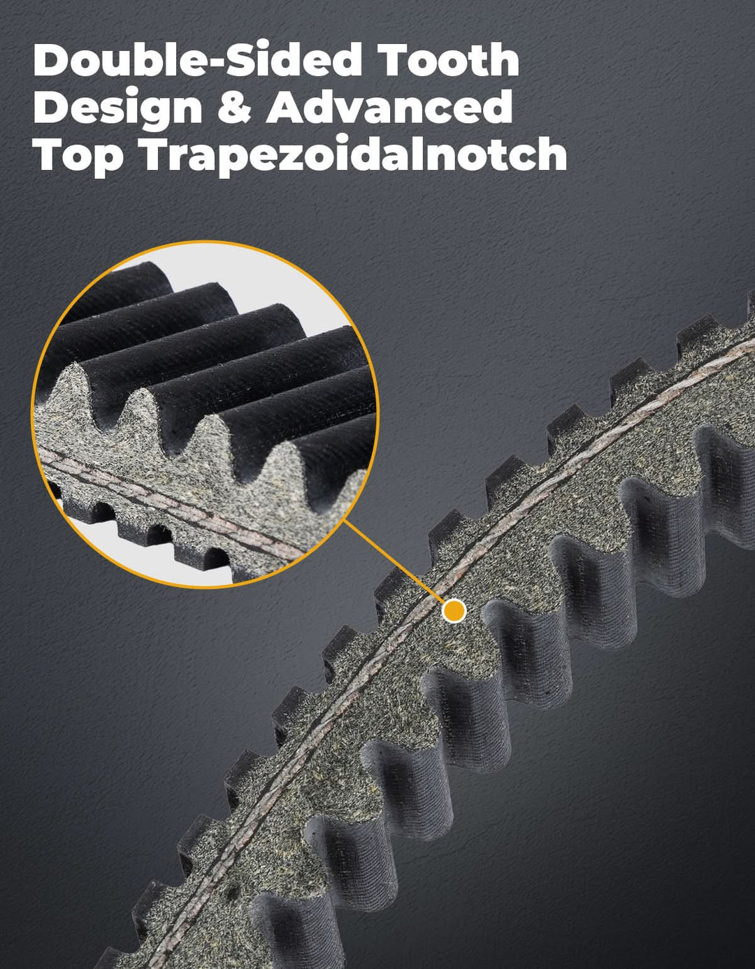 Polaris RZR drive belt with double-sided tooth design
