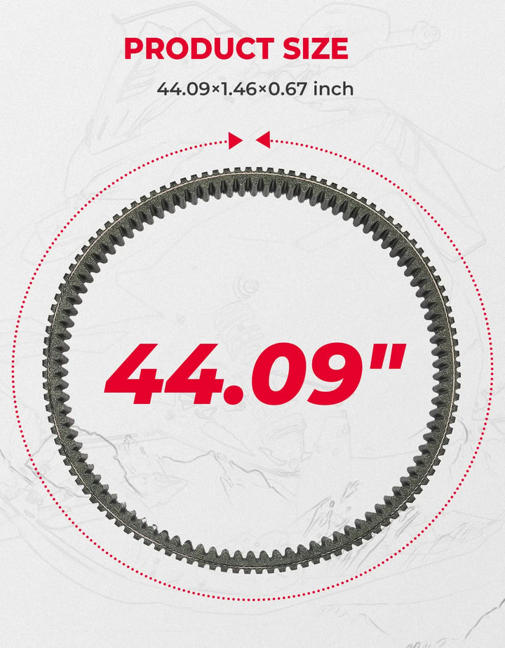 Heavy-Duty Snowmobile CVT Drive Belt for Ski-Doo 850 E-TEC, 900 ACE Turbo - Kemimoto