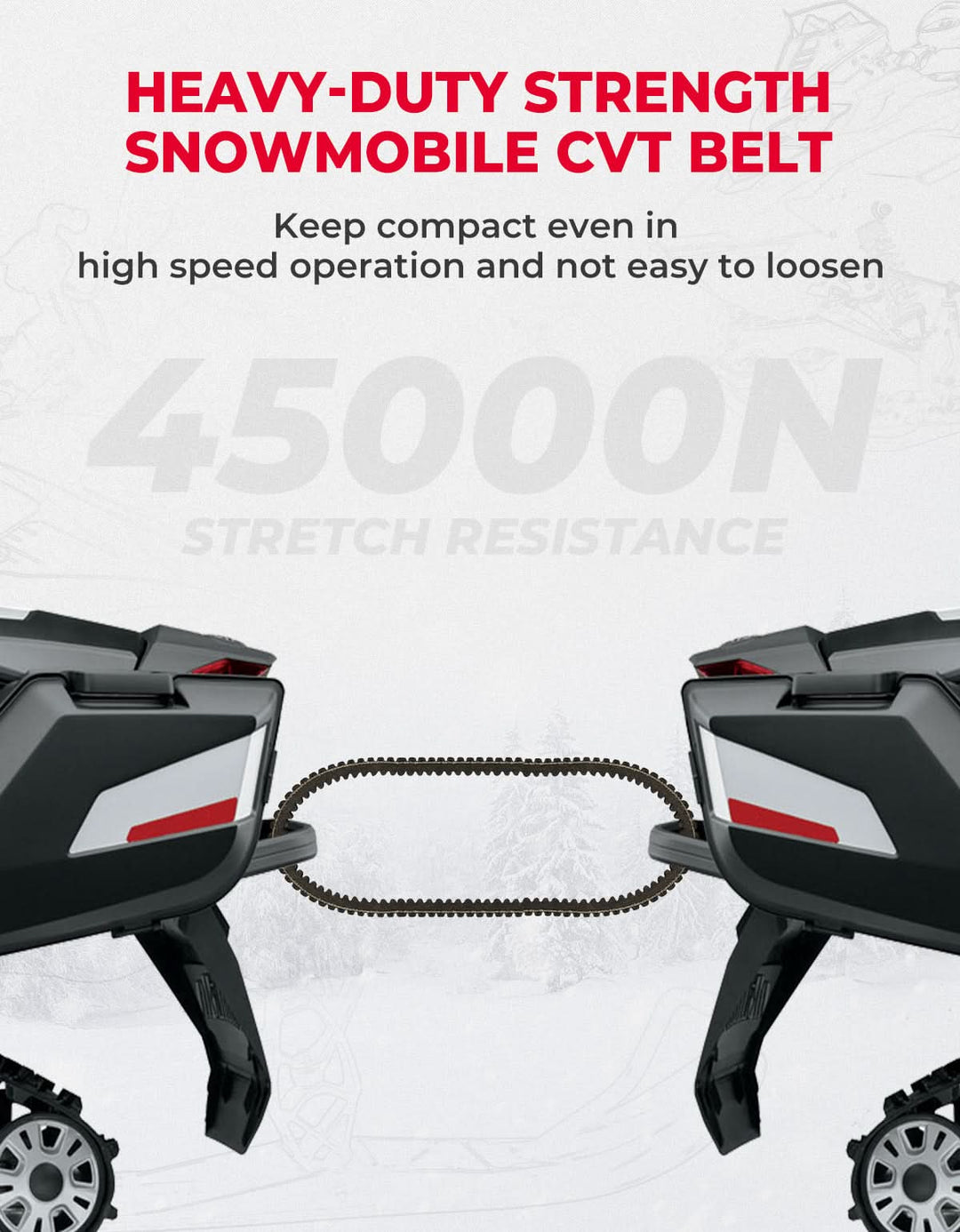 Heavy-Duty Snowmobile CVT Drive Belt for Ski-Doo 850 E-TEC, 900 ACE Turbo - Kemimoto