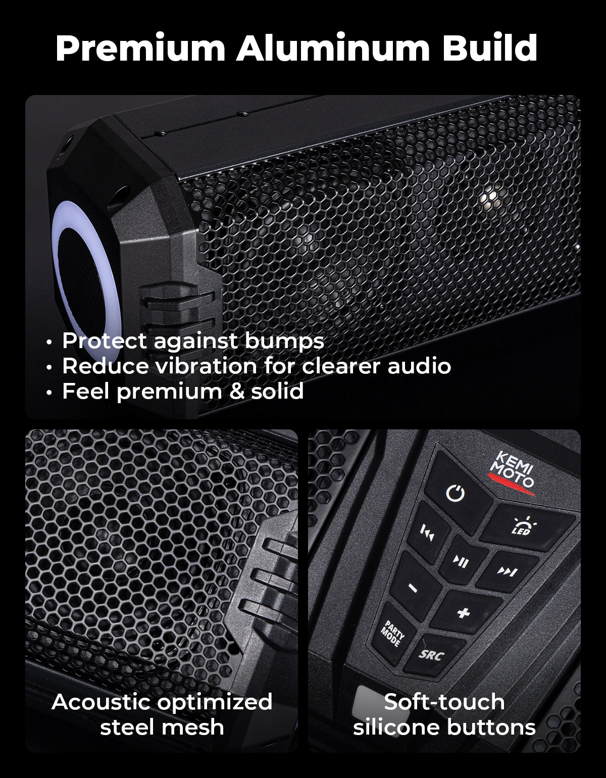 KEMIMOTO Midnight 80 32-inch 6-Speaker RGB UTV Sound Bar