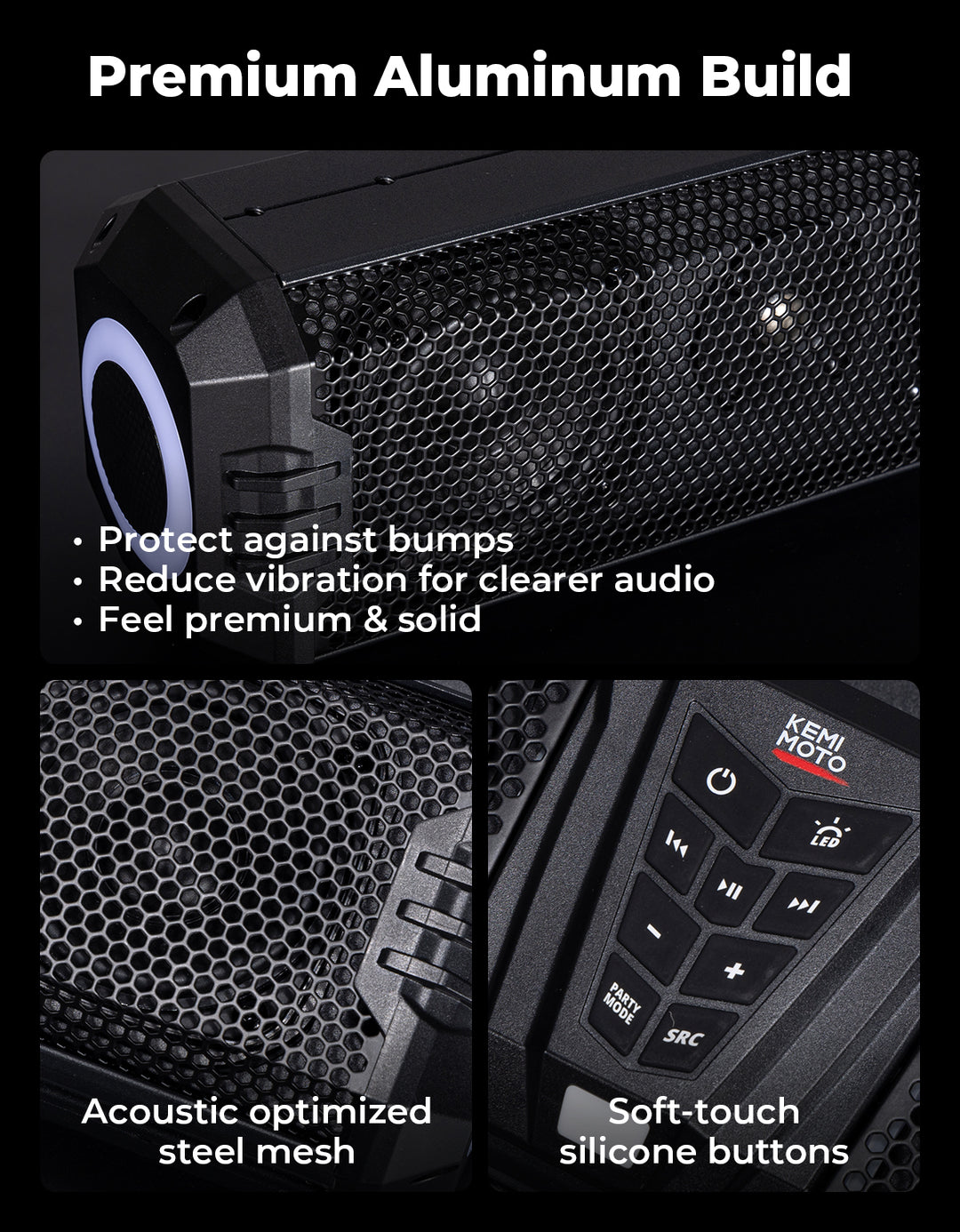 KEMIMOTO Midnight 80 32-inch 6-Speaker RGB UTV Sound Bar