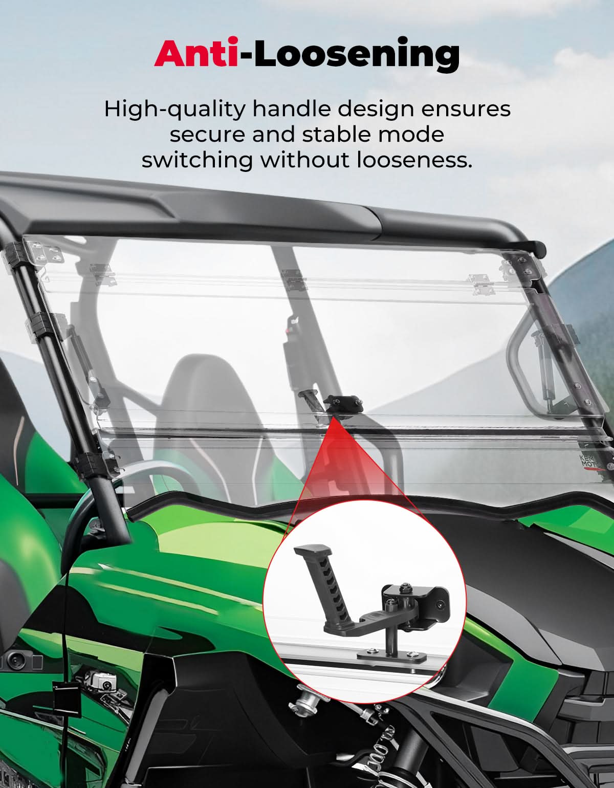 3-in-1 Flip Windshield For Kawasaki Teryx – Kemimoto