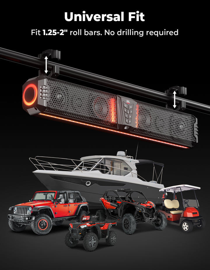 KEMIMOTO Midnight 80 32-inch 6-Speaker RGB UTV Sound Bar