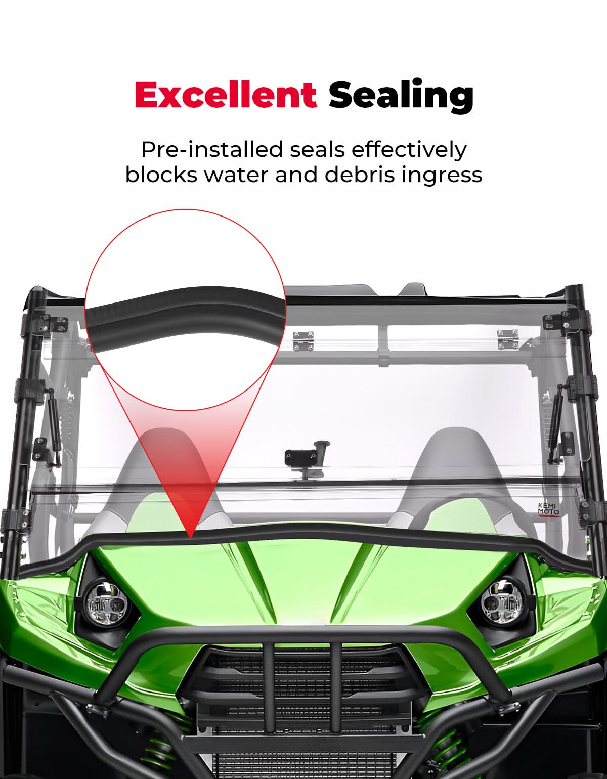 3-in-1 Flip Windshield For Kawasaki Teryx - Kemimoto