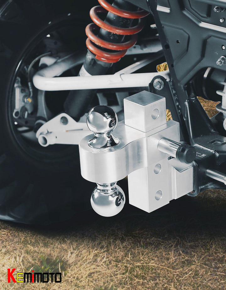 kemimoto UTV Adjustable Trailer Hitch Ball Mount - Kemimoto