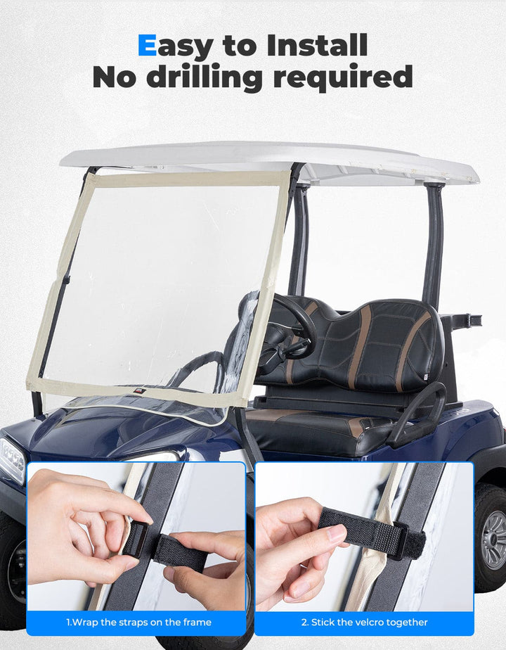 Foldable Golf Cart Windshield for Club Car DS, Tempo, Precedent - Kemimoto