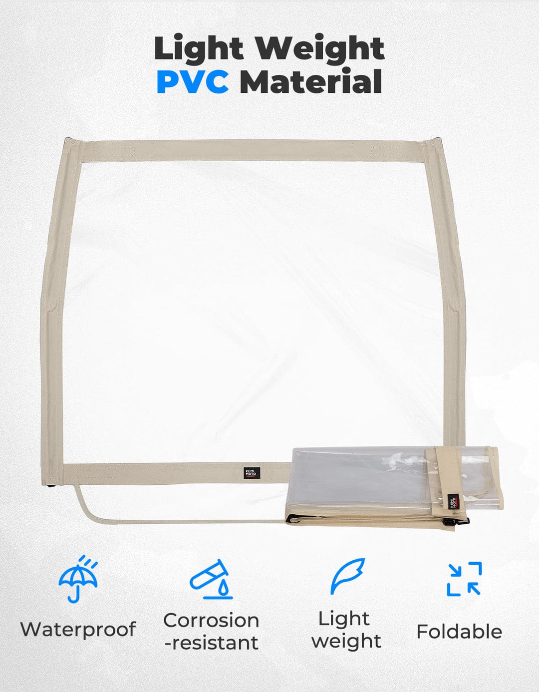 Foldable Golf Cart Windshield for Club Car DS, Tempo, Precedent - Kemimoto